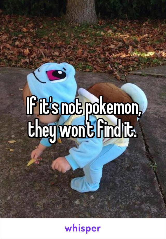 If it's not pokemon, they won't find it. 