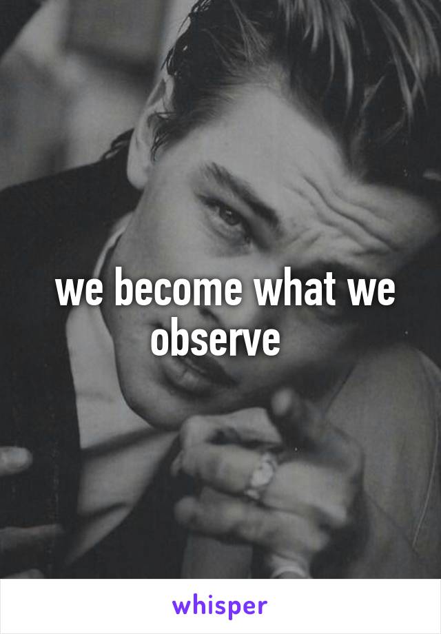  we become what we observe 