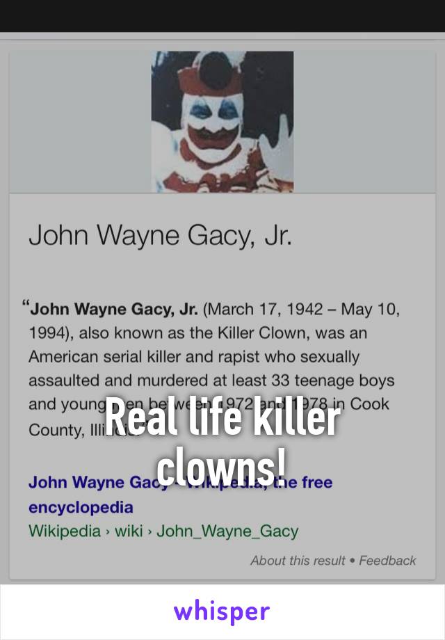 




Real life killer clowns!