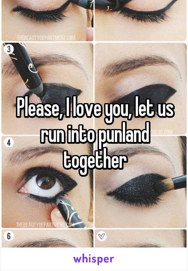 Please, I love you, let us run into punland together