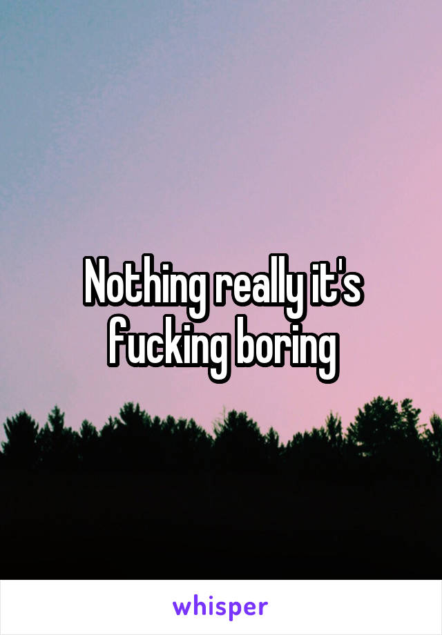 Nothing really it's fucking boring