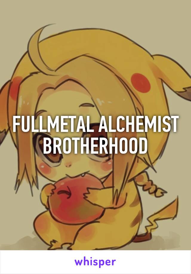 FULLMETAL ALCHEMIST BROTHERHOOD