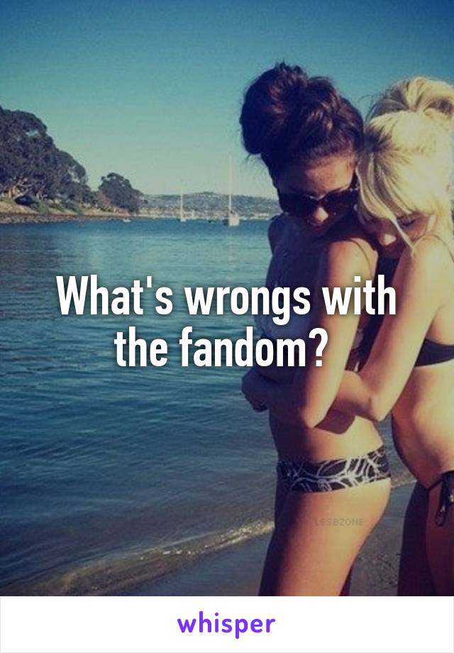 What's wrongs with the fandom? 