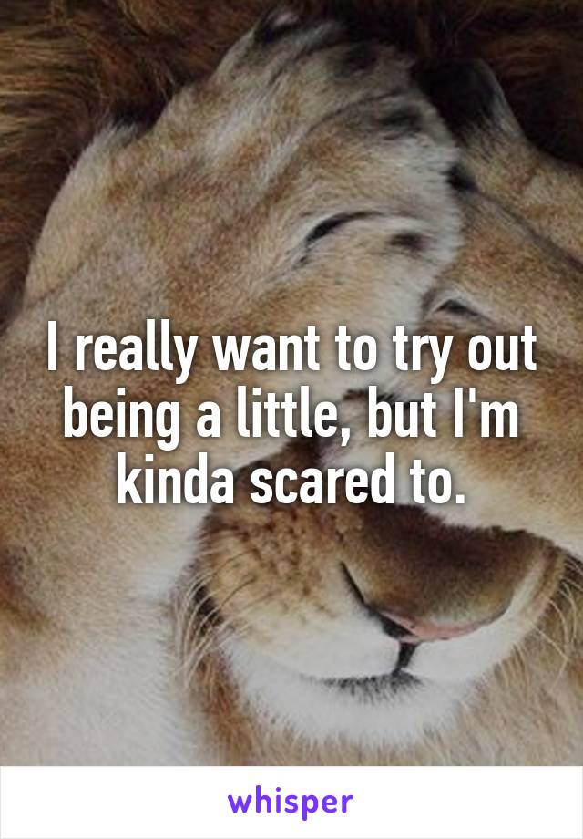 I really want to try out being a little, but I'm kinda scared to.