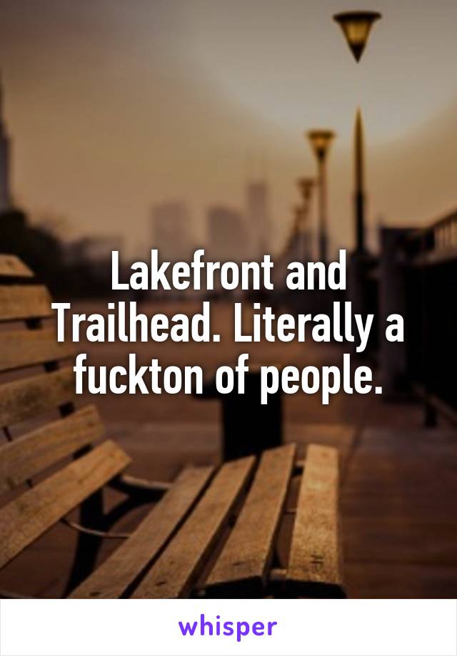 Lakefront and Trailhead. Literally a fuckton of people.