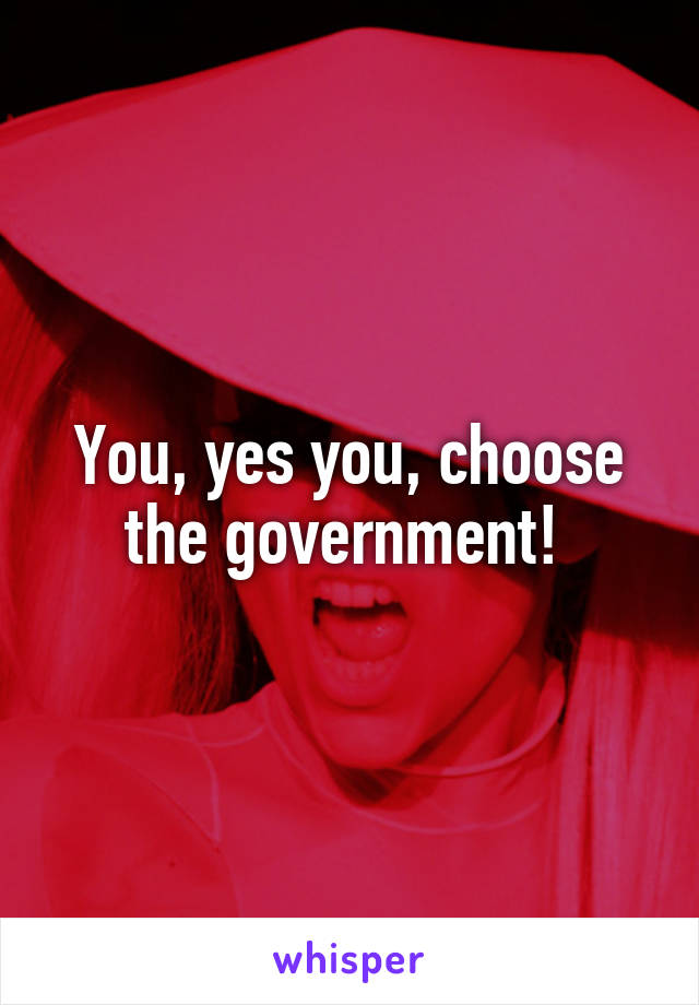 You, yes you, choose the government! 