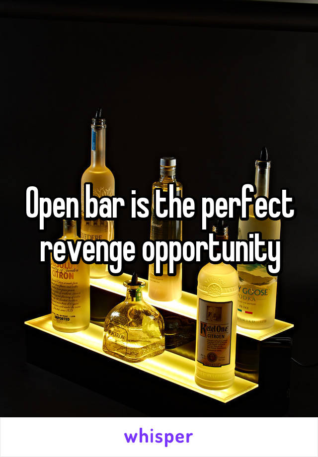 Open bar is the perfect revenge opportunity