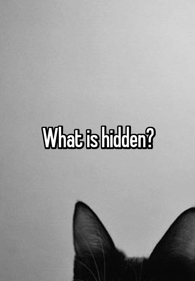 what-is-hidden