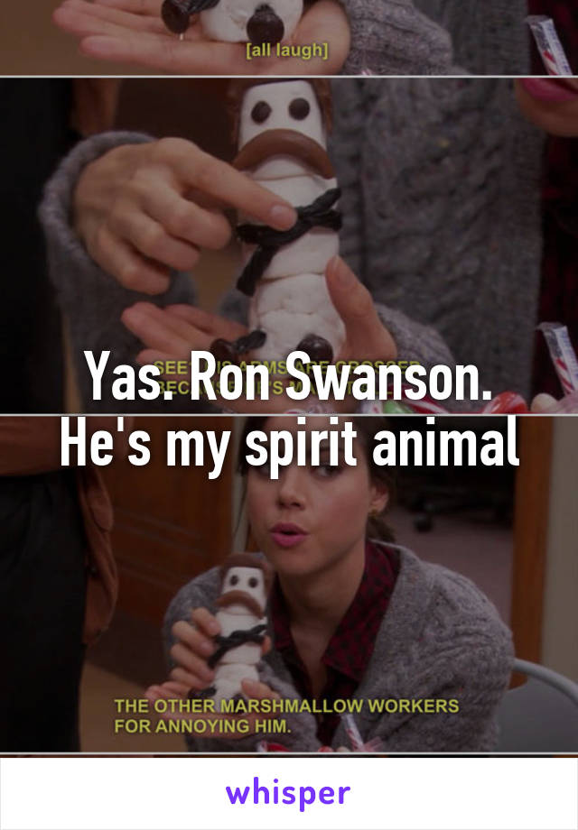 Yas. Ron Swanson. He's my spirit animal