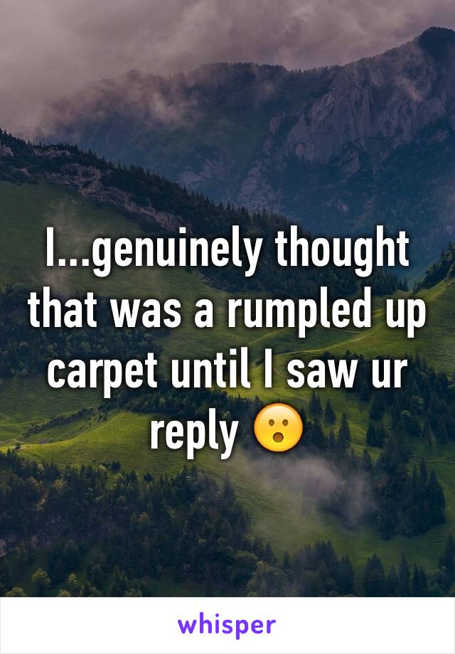 I...genuinely thought that was a rumpled up carpet until I saw ur reply 😮