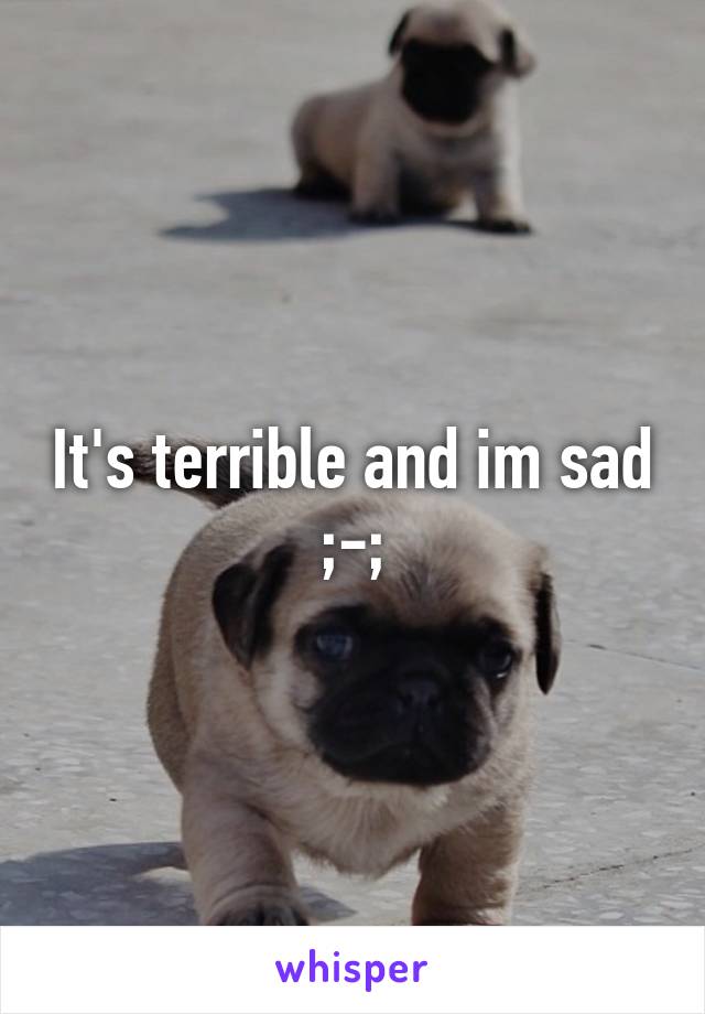 It's terrible and im sad ;-;