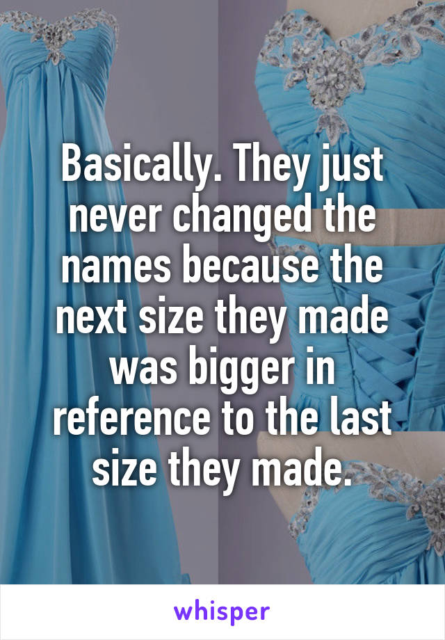 Basically. They just never changed the names because the next size they made was bigger in reference to the last size they made.