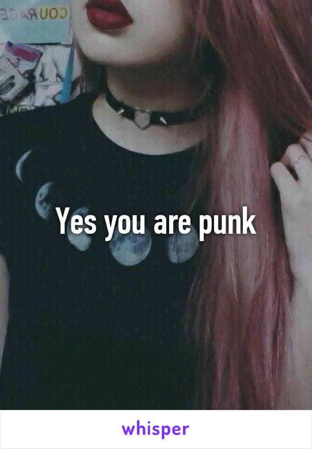 Yes you are punk