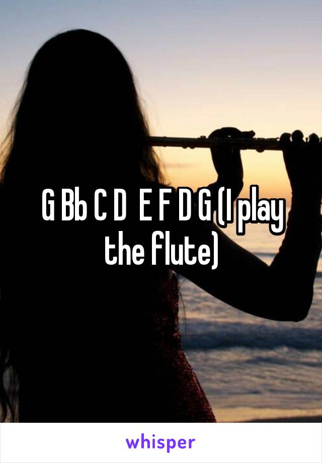 G Bb C D  E F D G (I play the flute)