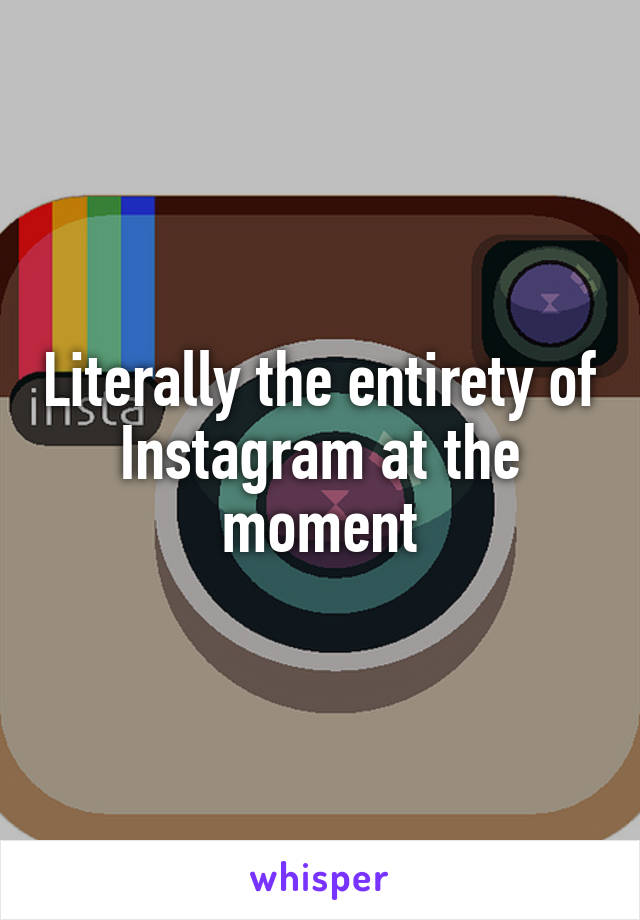 Literally the entirety of Instagram at the moment