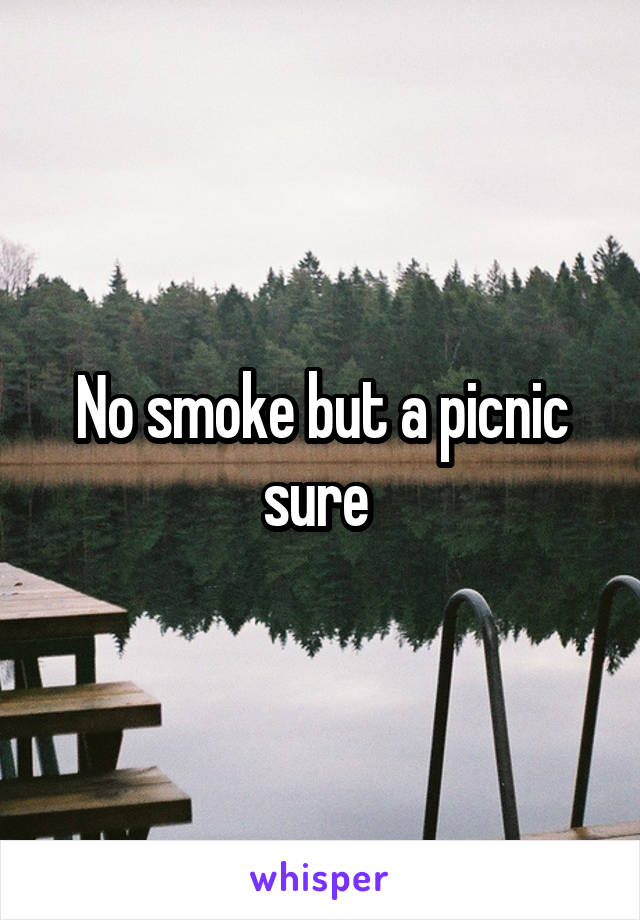 No smoke but a picnic sure 