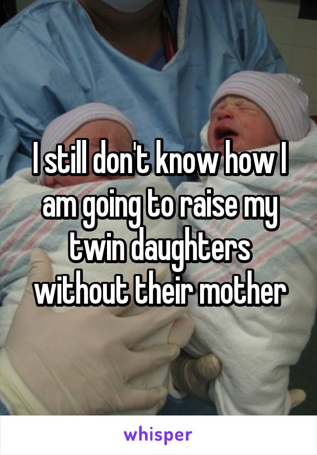 I still don't know how I am going to raise my twin daughters without their mother
