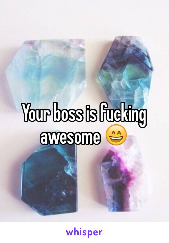 Your boss is fucking awesome 😄