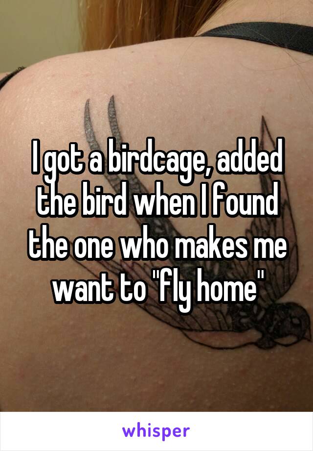 I got a birdcage, added the bird when I found the one who makes me want to "fly home"