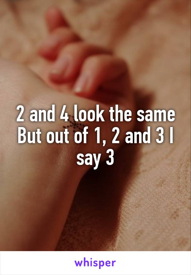 2 and 4 look the same
But out of 1, 2 and 3 I say 3