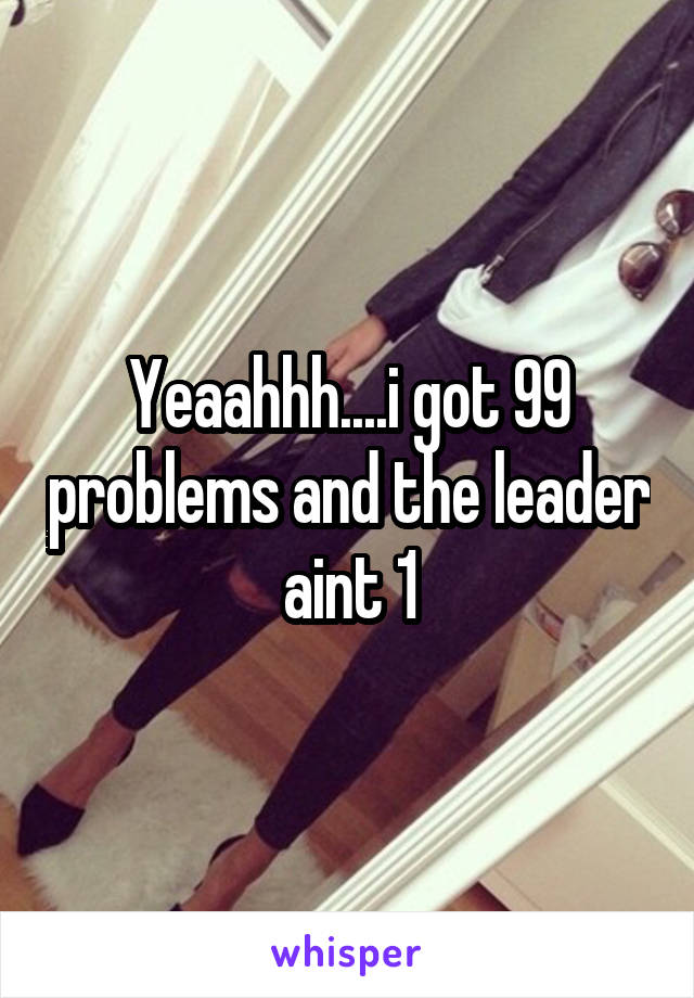 Yeaahhh....i got 99 problems and the leader aint 1