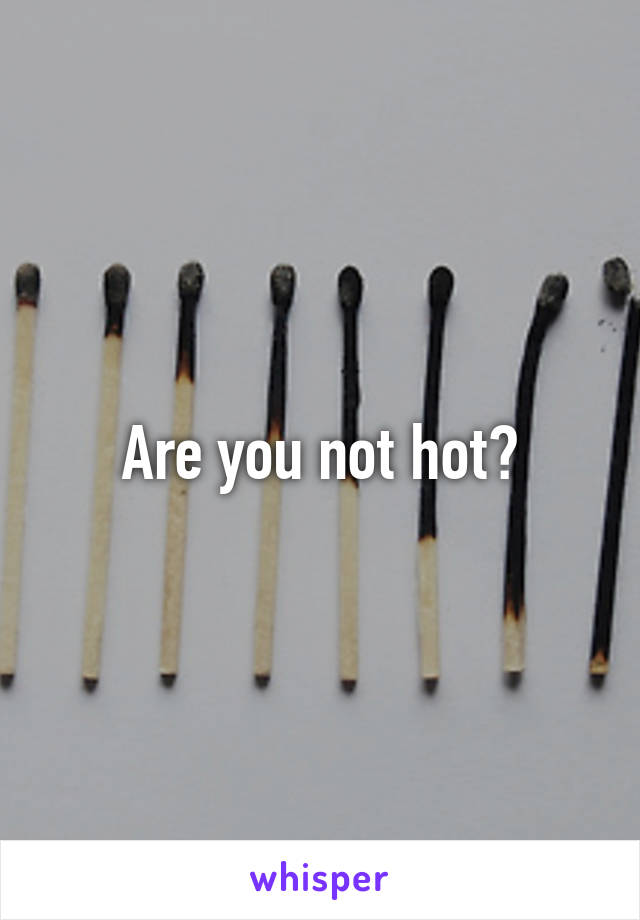 Are you not hot?