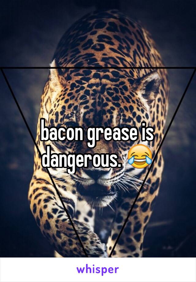 bacon grease is dangerous. 😂