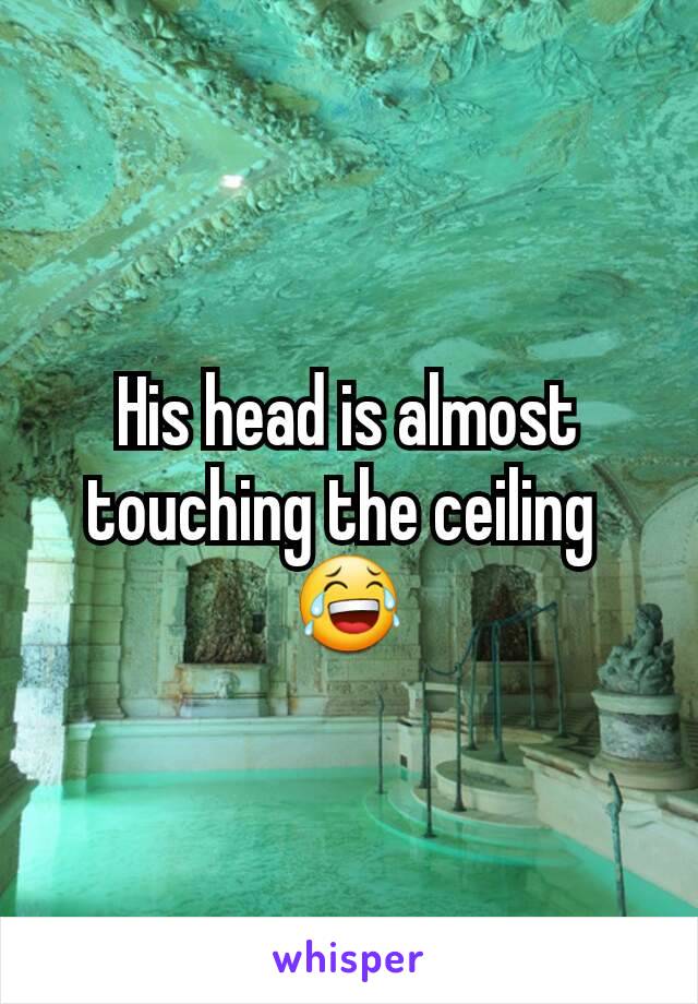 His head is almost touching the ceiling 
😂