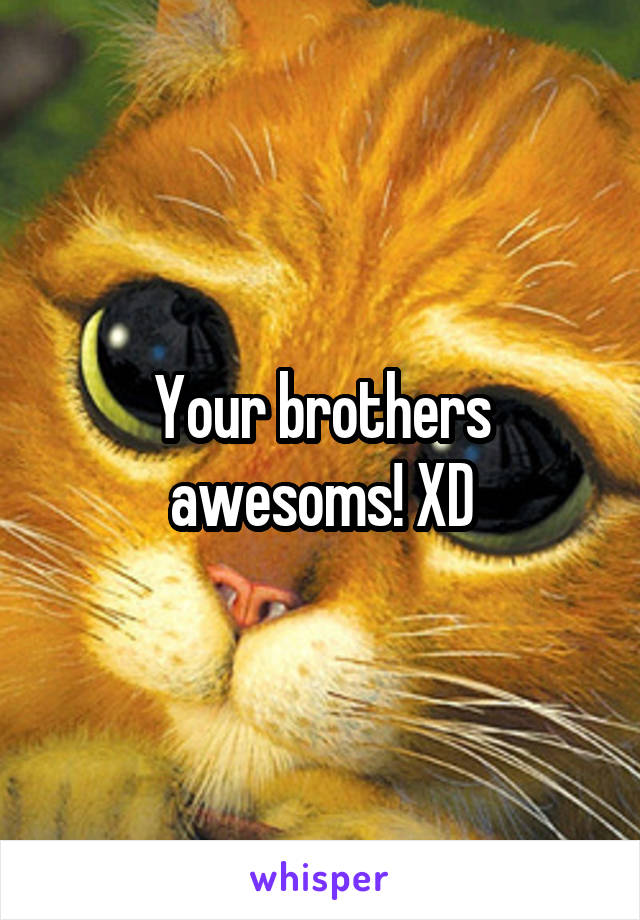 Your brothers awesoms! XD