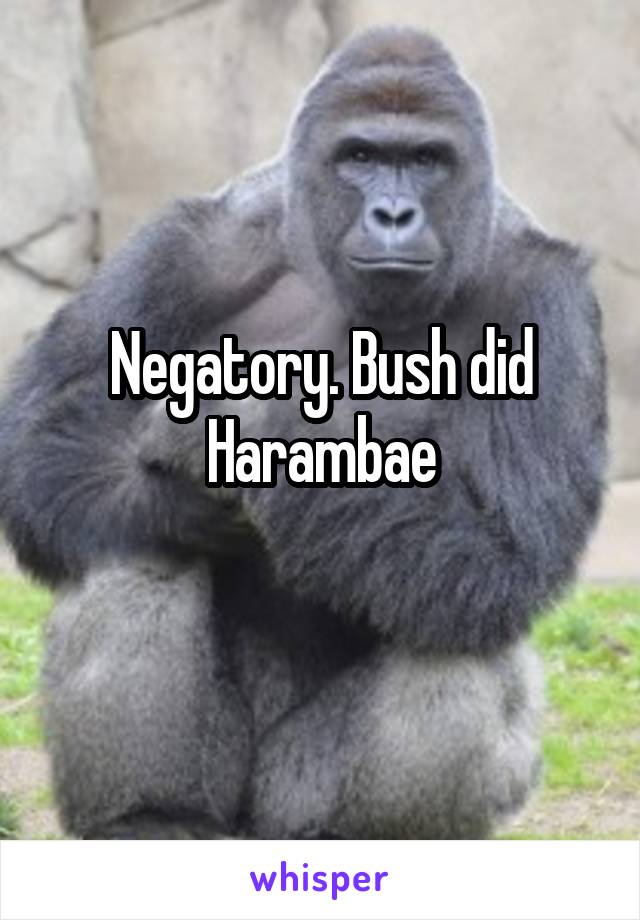 Negatory. Bush did Harambae
