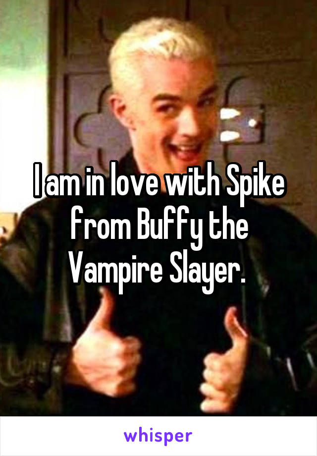 I am in love with Spike from Buffy the Vampire Slayer. 