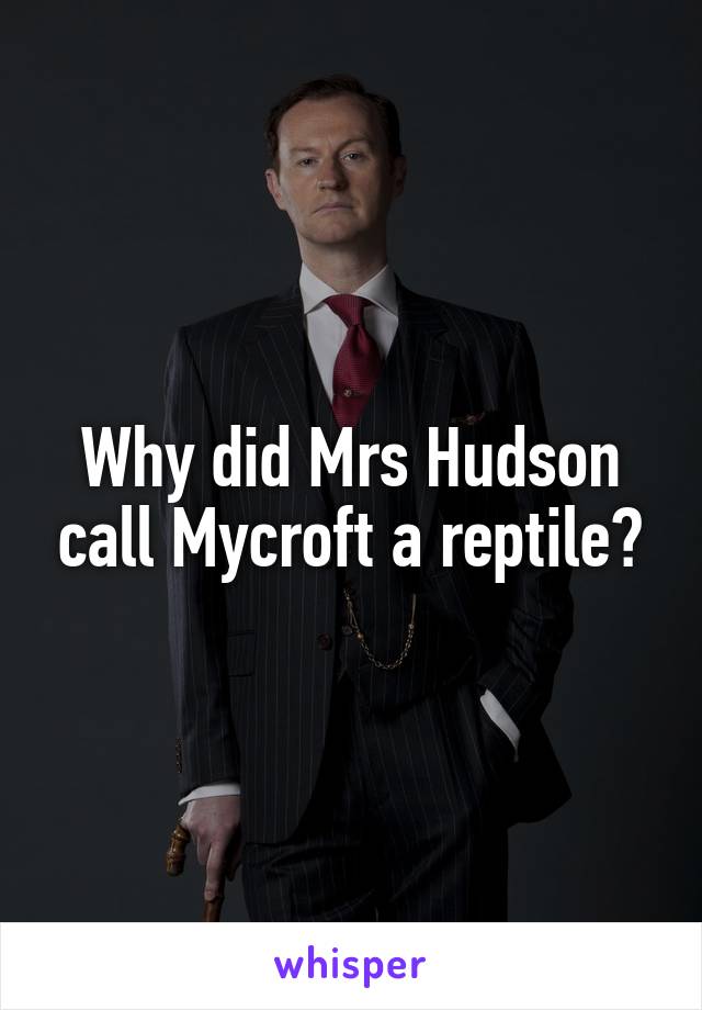 Why did Mrs Hudson call Mycroft a reptile?