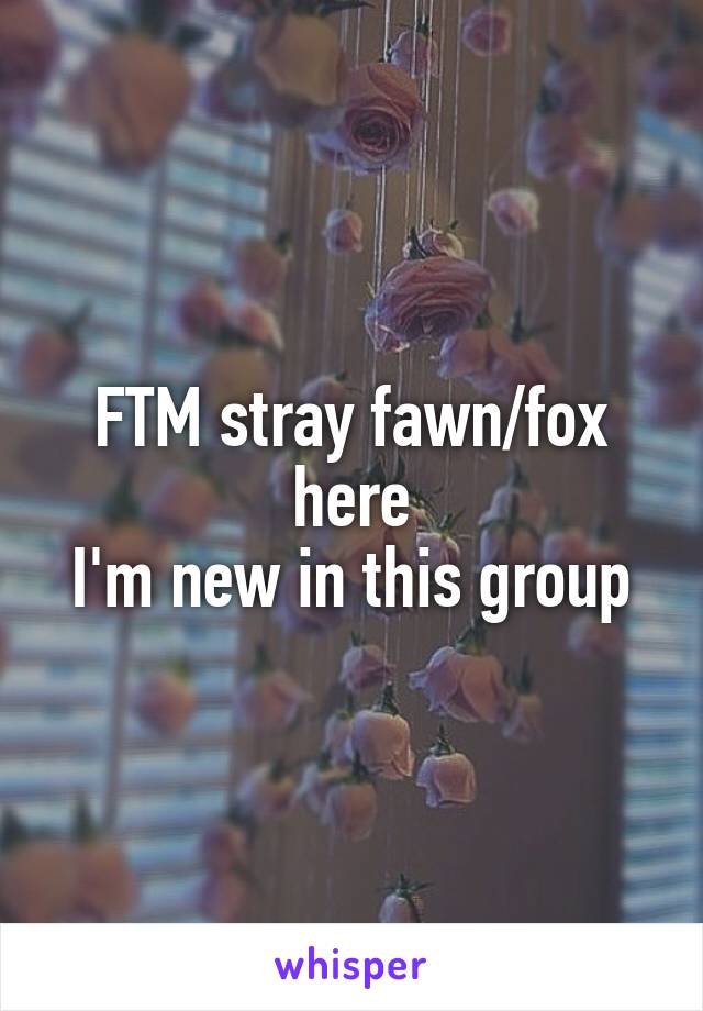 FTM stray fawn/fox here
I'm new in this group