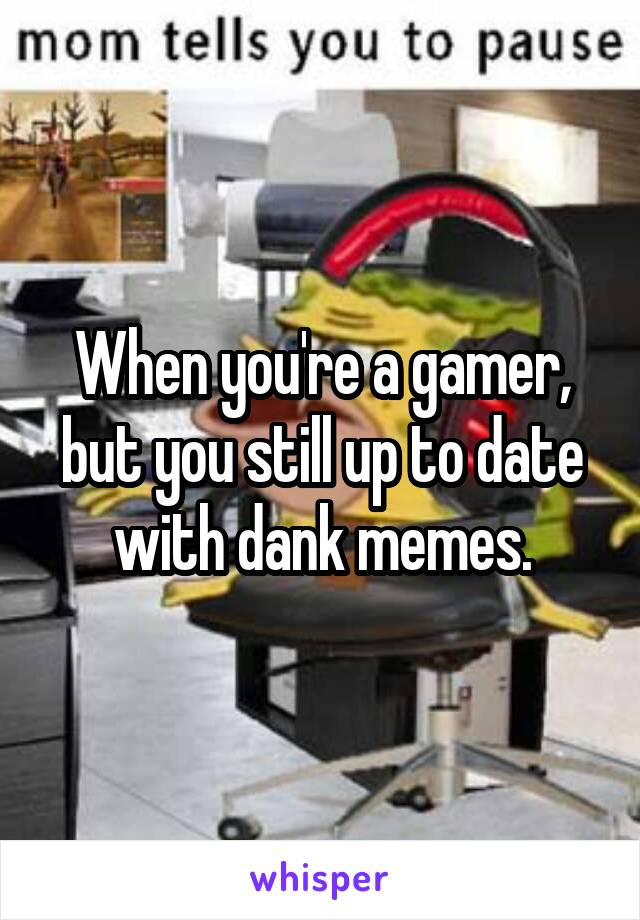 When you're a gamer, but you still up to date with dank memes.