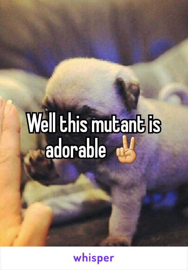 Well this mutant is adorable ✌