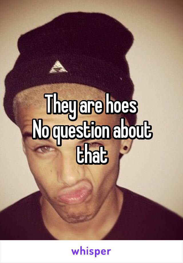 They are hoes 
No question about that