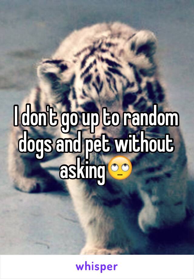 I don't go up to random dogs and pet without asking🙄