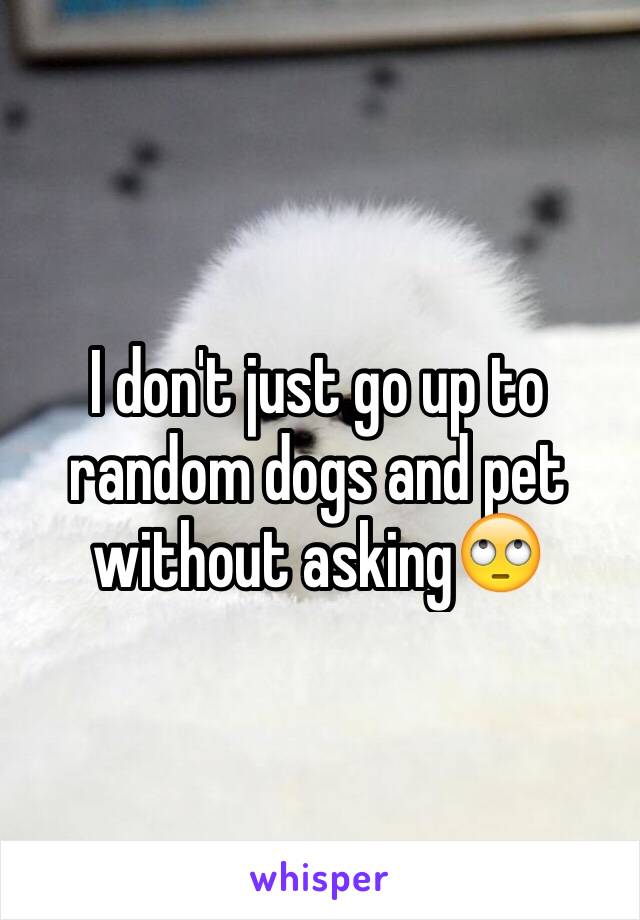 I don't just go up to random dogs and pet without asking🙄