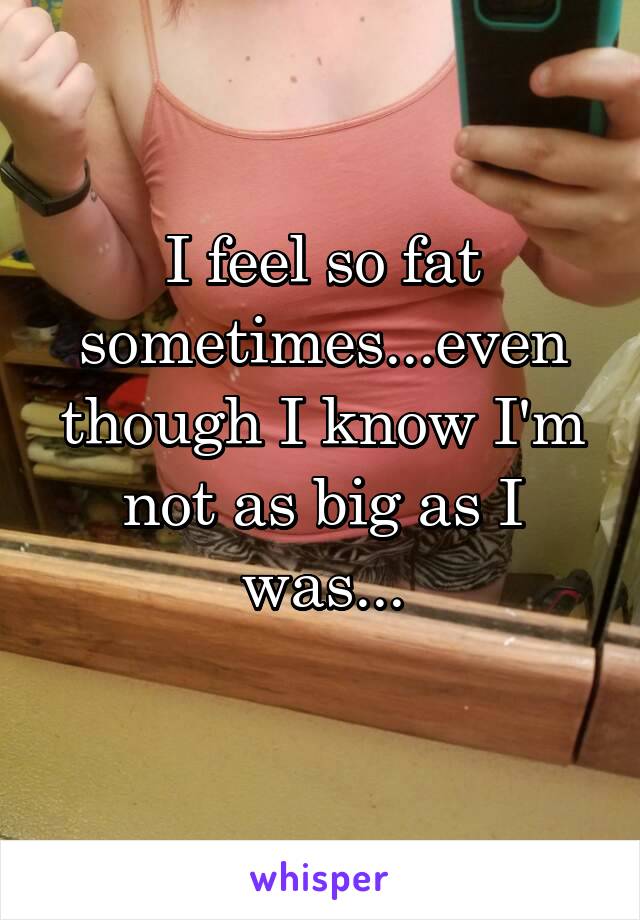 I feel so fat sometimes...even though I know I'm not as big as I was...
