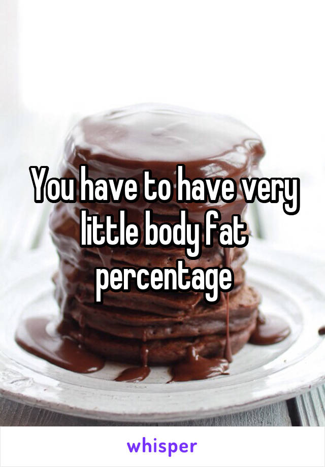 You have to have very little body fat percentage