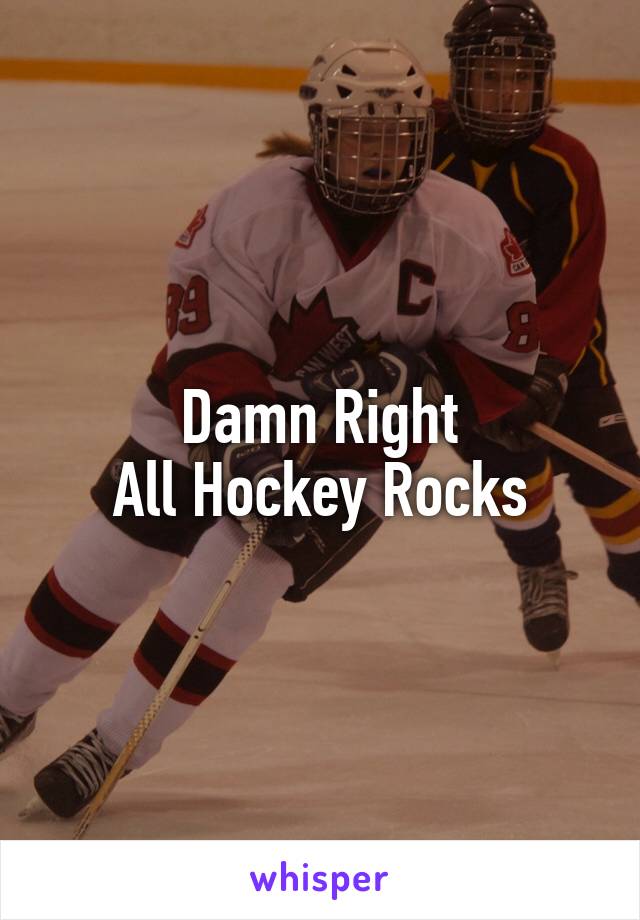 Damn Right
All Hockey Rocks