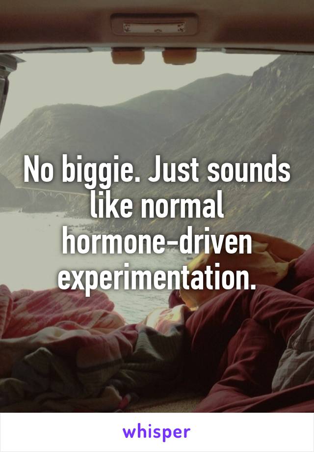 No biggie. Just sounds like normal hormone-driven experimentation.