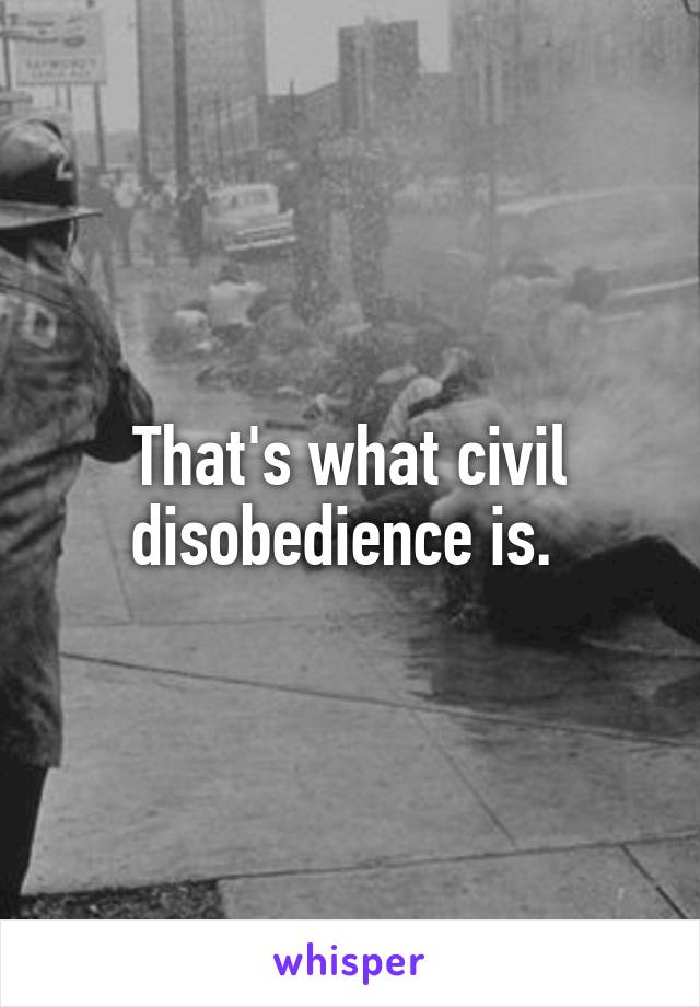 That's what civil disobedience is. 