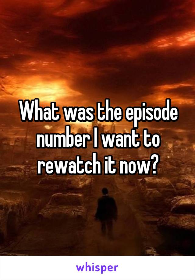 What was the episode number I want to rewatch it now?