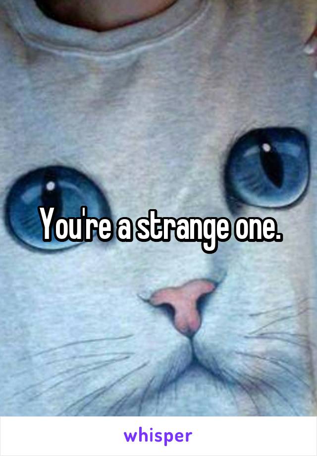 You're a strange one.