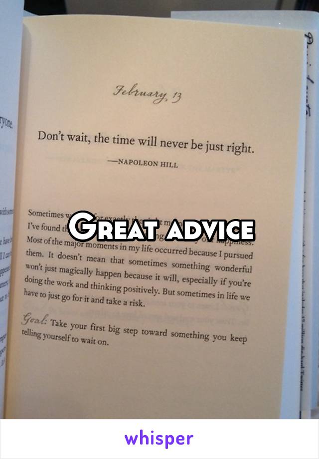 Great advice