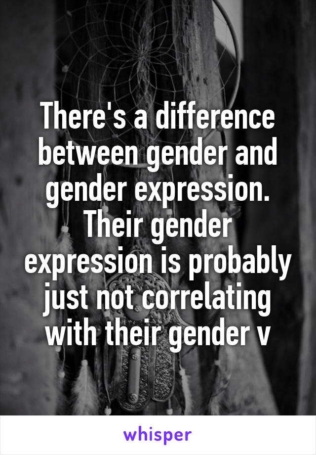 There's a difference between gender and gender expression. Their gender expression is probably just not correlating with their gender v