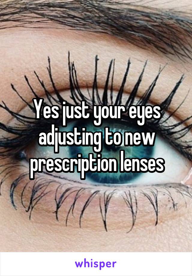 Yes just your eyes adjusting to new prescription lenses
