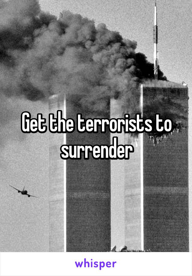 Get the terrorists to surrender