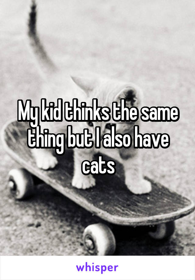 My kid thinks the same thing but I also have cats